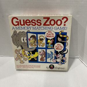 Vintage 1982 Colorforms GUESS ZOO? Memory Matching Card Game COMPLETE